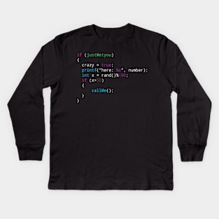 Programmer Dating source code for your number Kids Long Sleeve T-Shirt